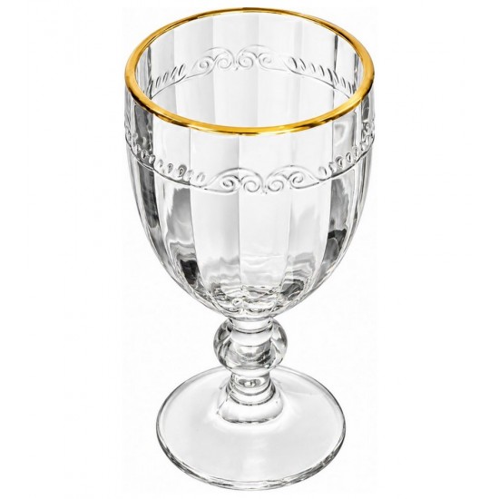 Taça Avulsa 330ml de Cristal Ecológico com Fio de Ouro Imperial  Lyor